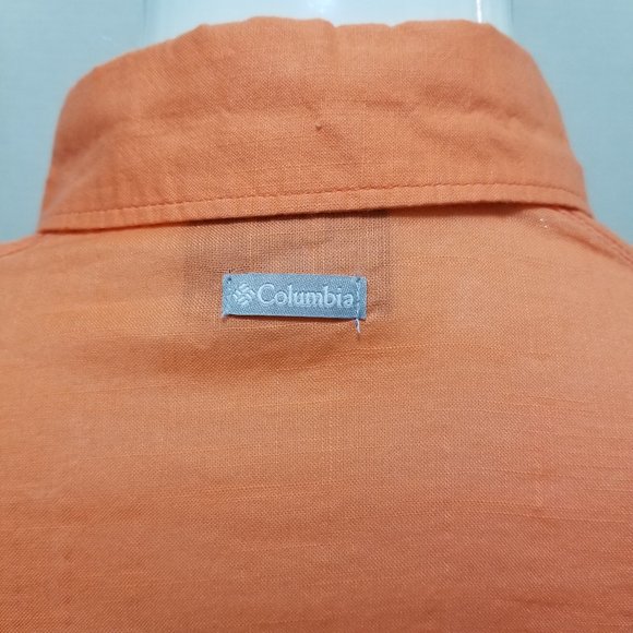 Columbia top Small Camp Henry Solid Long Sleeve button up down 100% cotton - Picture 9 of 15